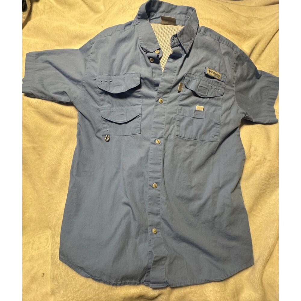 Columbia PFG Fishing Shirt's womens XL Blue Vented